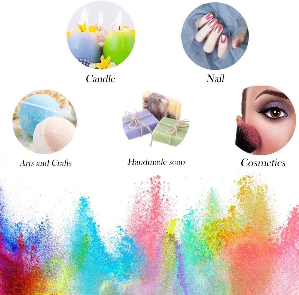 Organic Mica Powder,(24 colors/ 30 colors/ 52colors)cosmetic grade for Making Colorants,Bath Bomb Dye Colorant–Soap Making dye,Eye Shadow, Blush, Nail Art, Resin Jewelry, Artist, Craft Projects