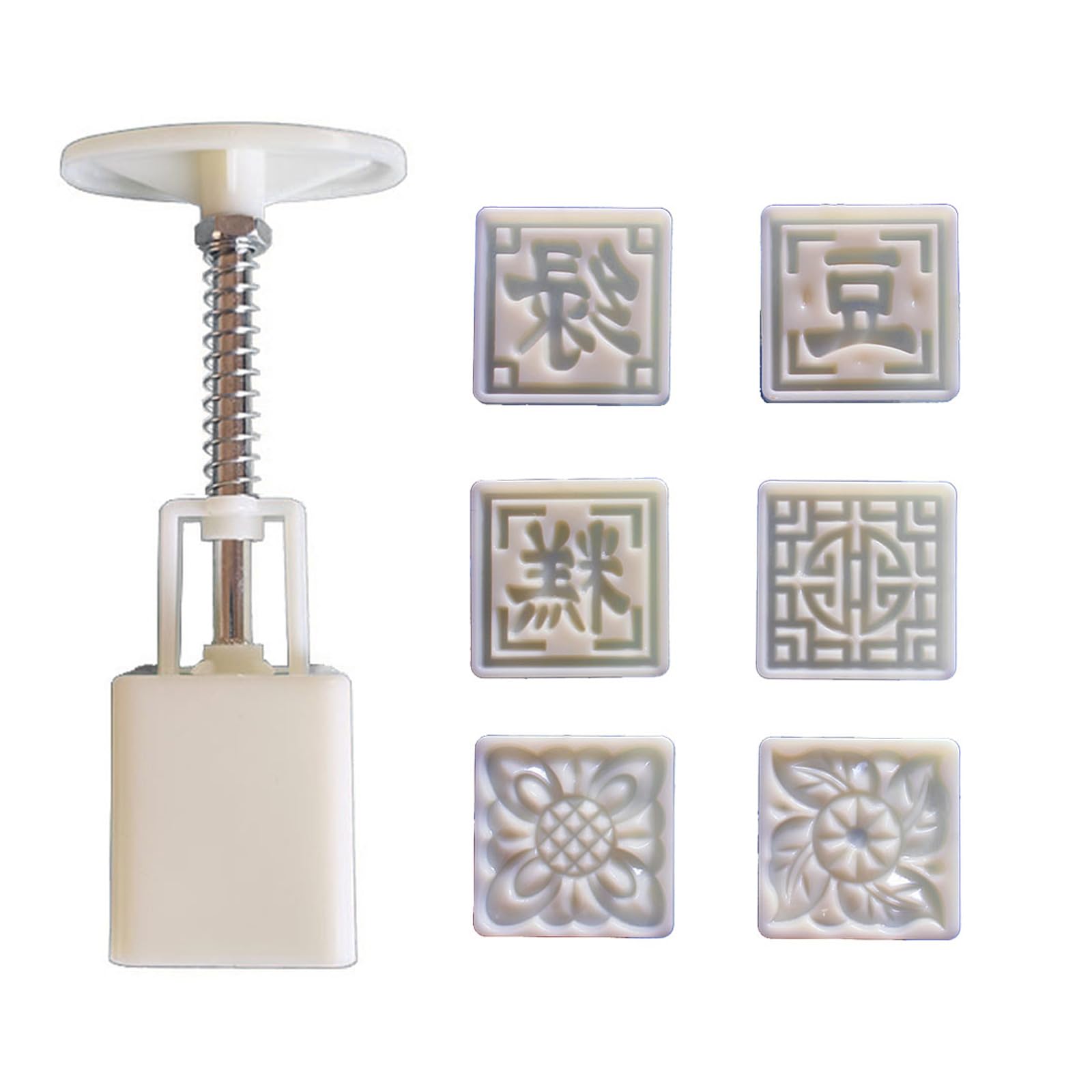 NEWFT Hand Pressure Dessert Square Cookie Stamp Dessert Maker MidAutumn Festival making Cookie Pastries Tool