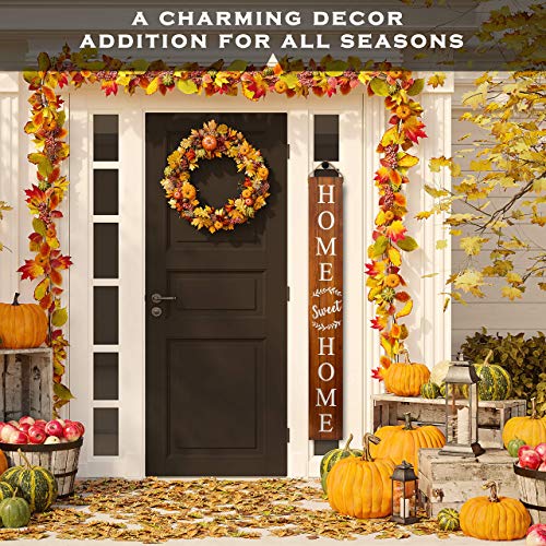 Tall Outdoor Welcome Sign For Front Door, 2 Sided 5 ft Wood Welcome Sign For Front Porch Decor, Rustic Welcome Home Sign, Farmhouse Fall Porch Decor, Vertical Welcome Sign For Front Porch Decoration