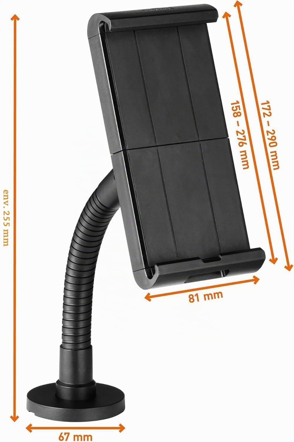 Durable Support Tablette Mural ou de Table Ipad 7 à 13", Noir, 894401