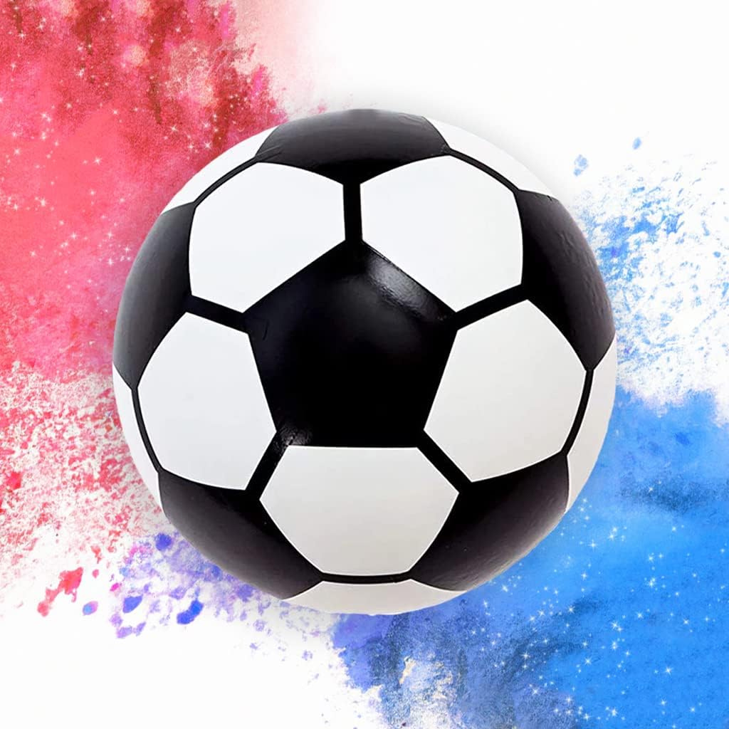 Gender Reveal Soccer Ball - Spill Proof Design. Biggest Soccerball with Most Powder for Biggest Puff and Great Photos Opportunity. Not Transparent Set of 2 Colors Pink and Blue