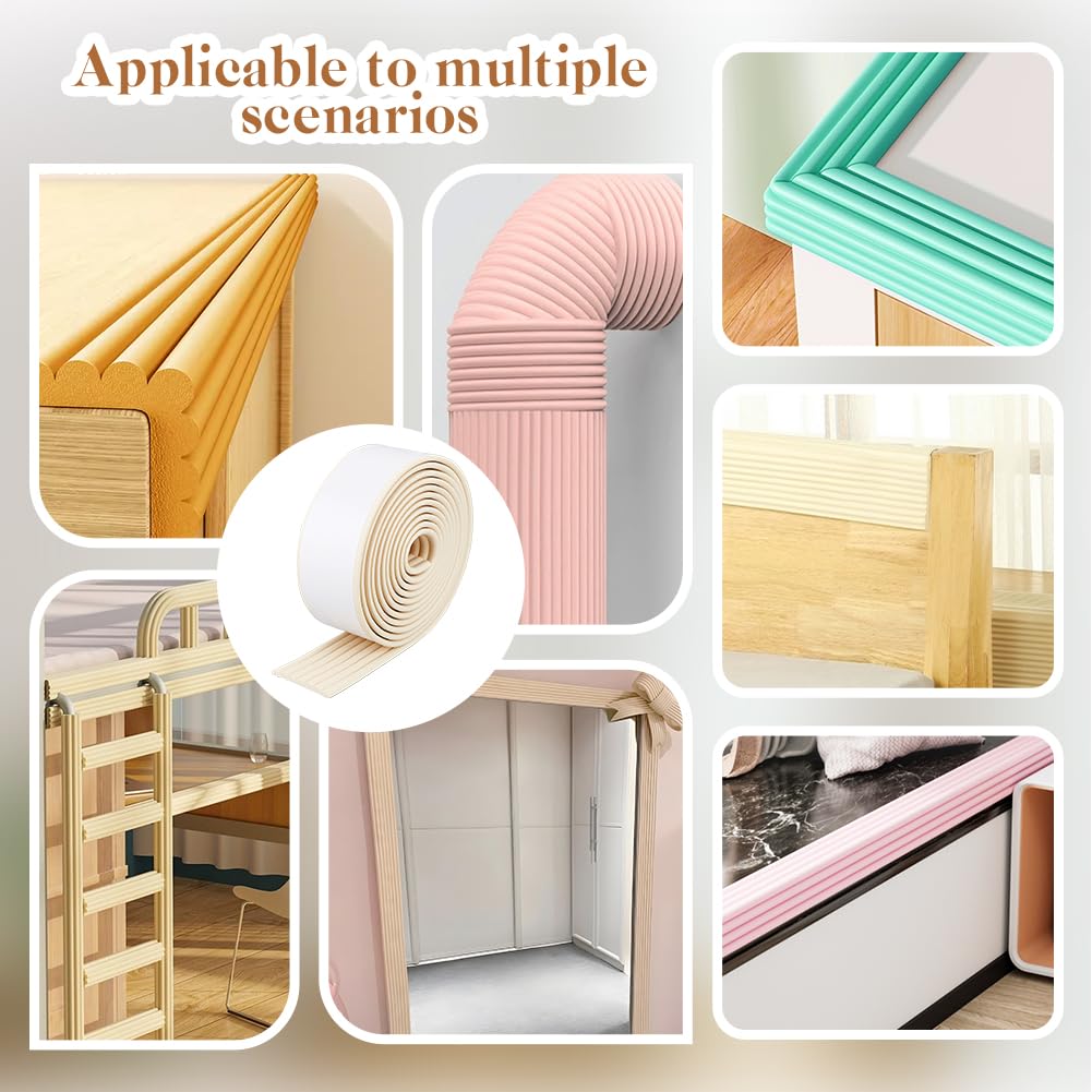 Almohadillas adhesivas antideslizantes de 5 m, 80 mm de ancho, 8 mm de grosor, y almohadillas de mesa para el hogar, a prueba de niños, evita resbalones y caídas