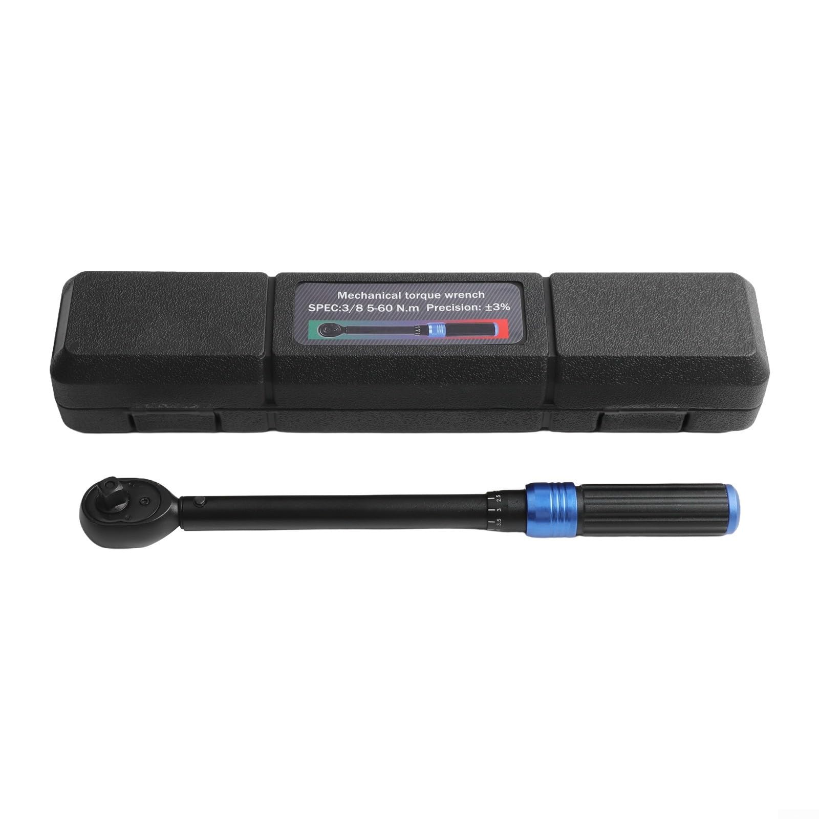 Adjustable Torque Wrench, 72-Tooth Ratchet Mechanism, 1/4 3/8 1/2 Inch Drive Sizes, High-Strength Steel for Auto Repair and Mechanical Use(3/8 (5-60Nm))