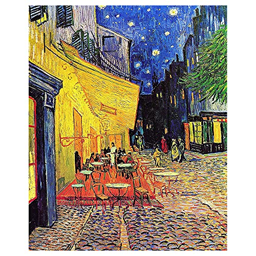 Legendarte - Cuadro Lienzo, Impresión Digital - Terraza De Café Por La Noche - Vincent Van Gogh - Decoración Pared cm. 50x70
