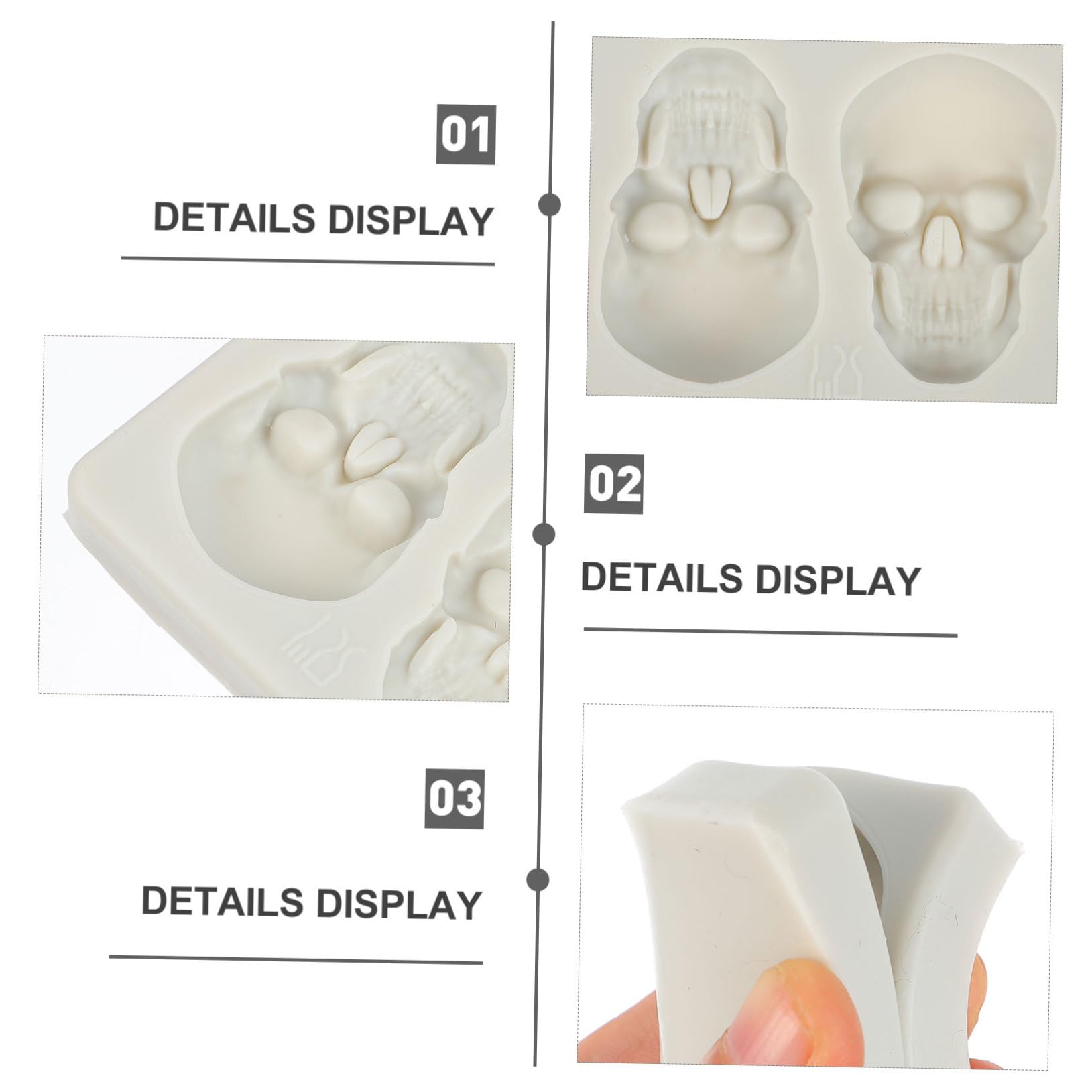 PRETYZOOM 7 Juegos Molde De Calavera Moldes De Duro Moldes De Corazón para Hornear Mini Moldes para Galletas Horneando Bombones Horneado De Halloween Rosa Gel De Sílice 2 Piezas * 7