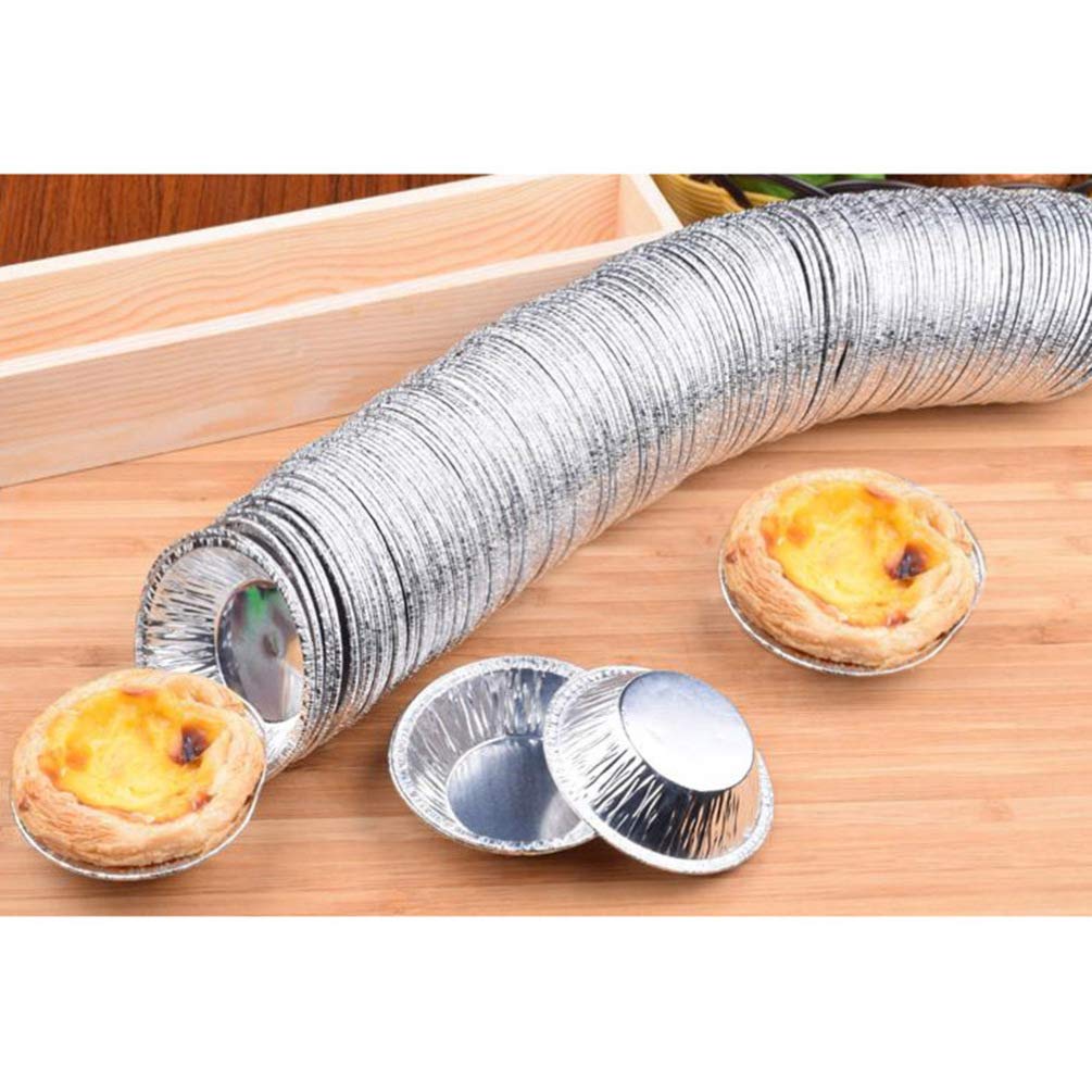 Tupukom 100 Pcs Disposable Aluminum Foil Cups Baking Bake Muffin Cupcake Tin Mold Round Egg Tart Tins Mold Mould
