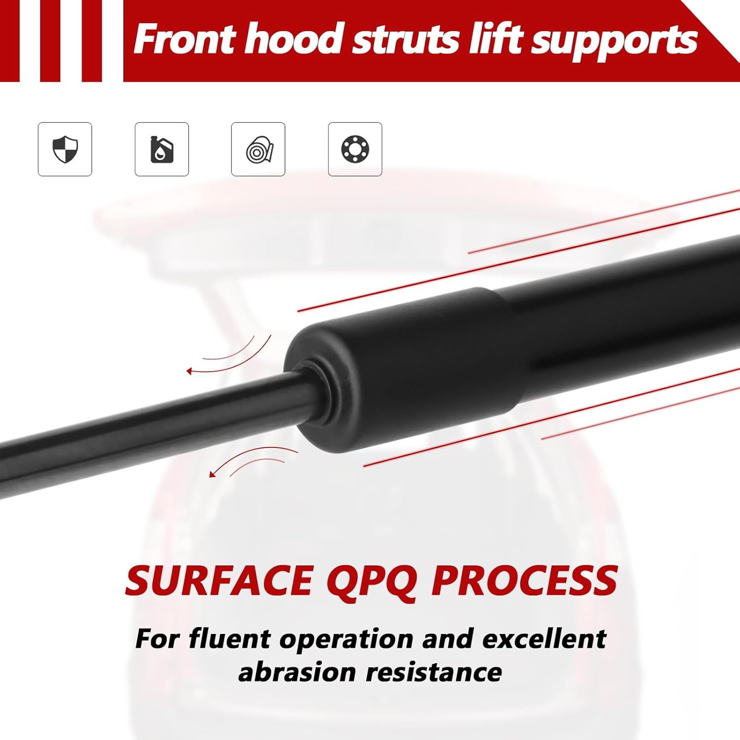 Hood Struts for 2015-2020 Ford F-150 (Excl. Raptor), Gas Lift Supports Replacement, Heavy Duty Hydraulic Shocks, #FL3Z-16C826-B - Easy Installation