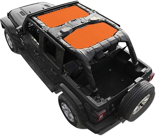 Miniatura 77 de Shadeidea - Parasol para Jeep Wrangler JL Unlimited (2018-2023) de 2 puertas y 4 puertas frontales, pantalla de malla negra para parasol JLU SAHARA