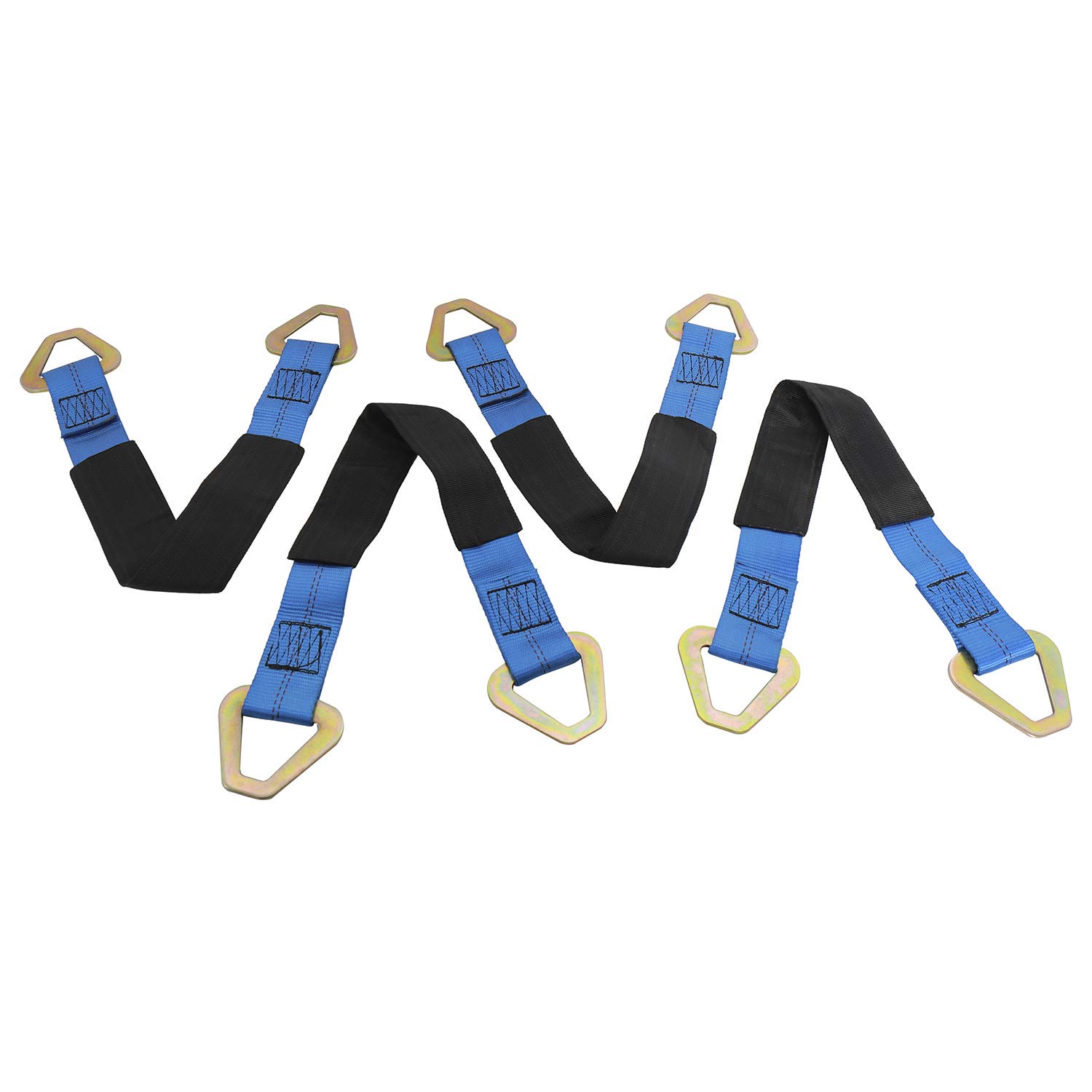 NovelBee 4 Pack de 24 x 2 pulgadas correa de eje con funda protectora y anillo en D para asegurar el transporte del coche (azul)