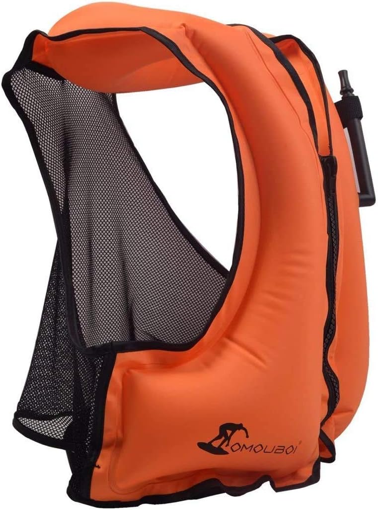 OMOUBOI Snorkel Vests Adults Inflatable Floatage Jackets Lightweight Kayak Buoyancy Vest Portable Floatage Vests for Diving Surfing Swimming Outdoor Water Sports (Suitable for 90-220lbs) : Sports & Outdoors