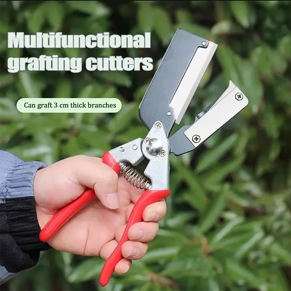 Kit di attrezzi per innesto manuale con manico ergonomico e pellicola per innesto per piantine di alberi da frutto e potatura di rami