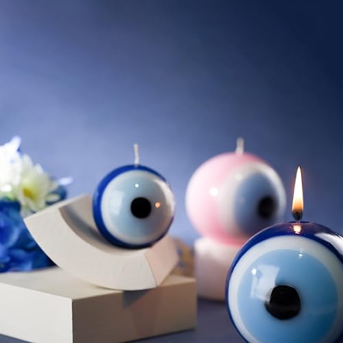 Miniatura 8 de BCS Vela azul contra el mal de ojo  Nazar Home Decor  Velas de primera calidad hechas a mano sin perfume para el hogar y la oficina Vela Ojo Turco