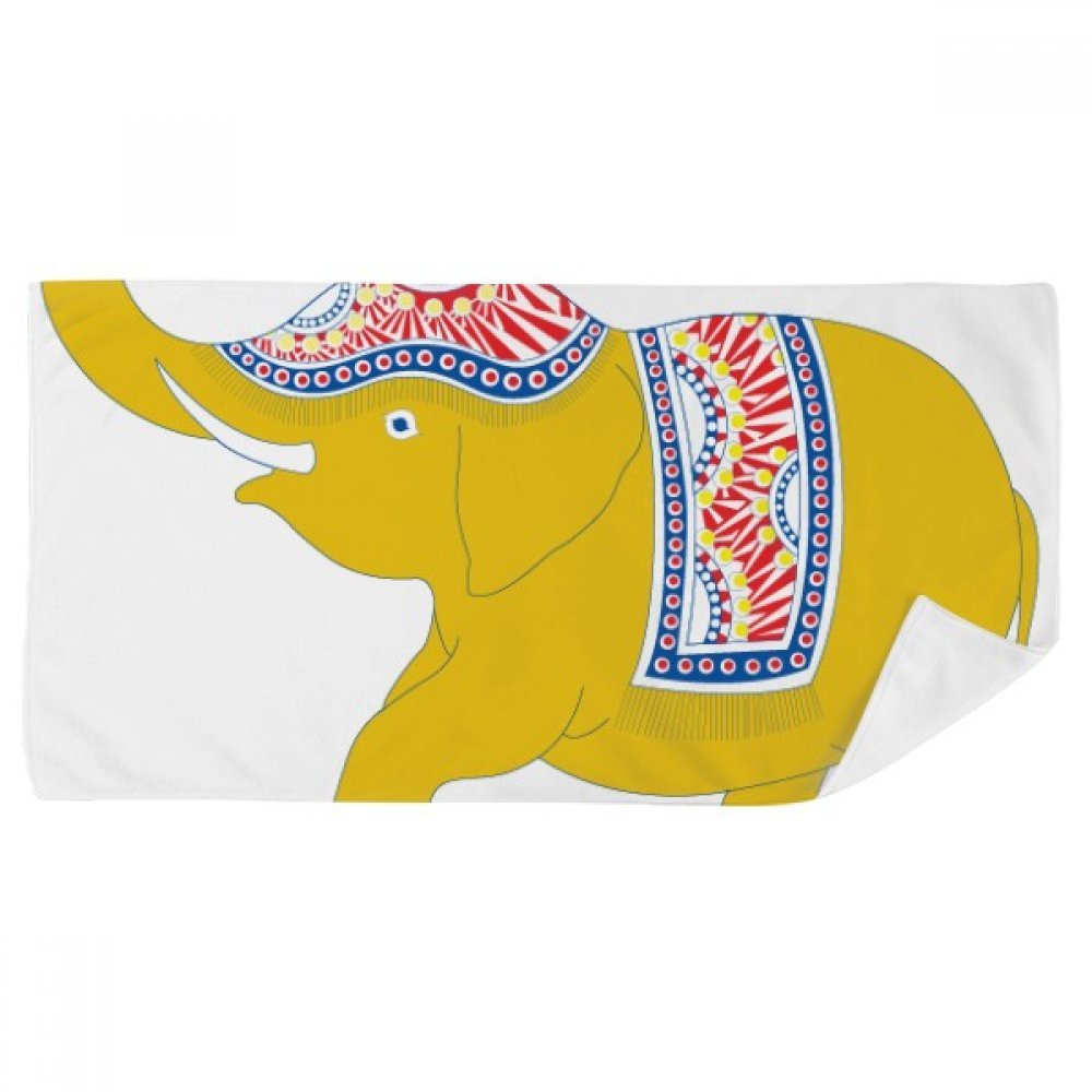 Serviette de bain éléphant jaune absorbante et douce format compact 35x70cm