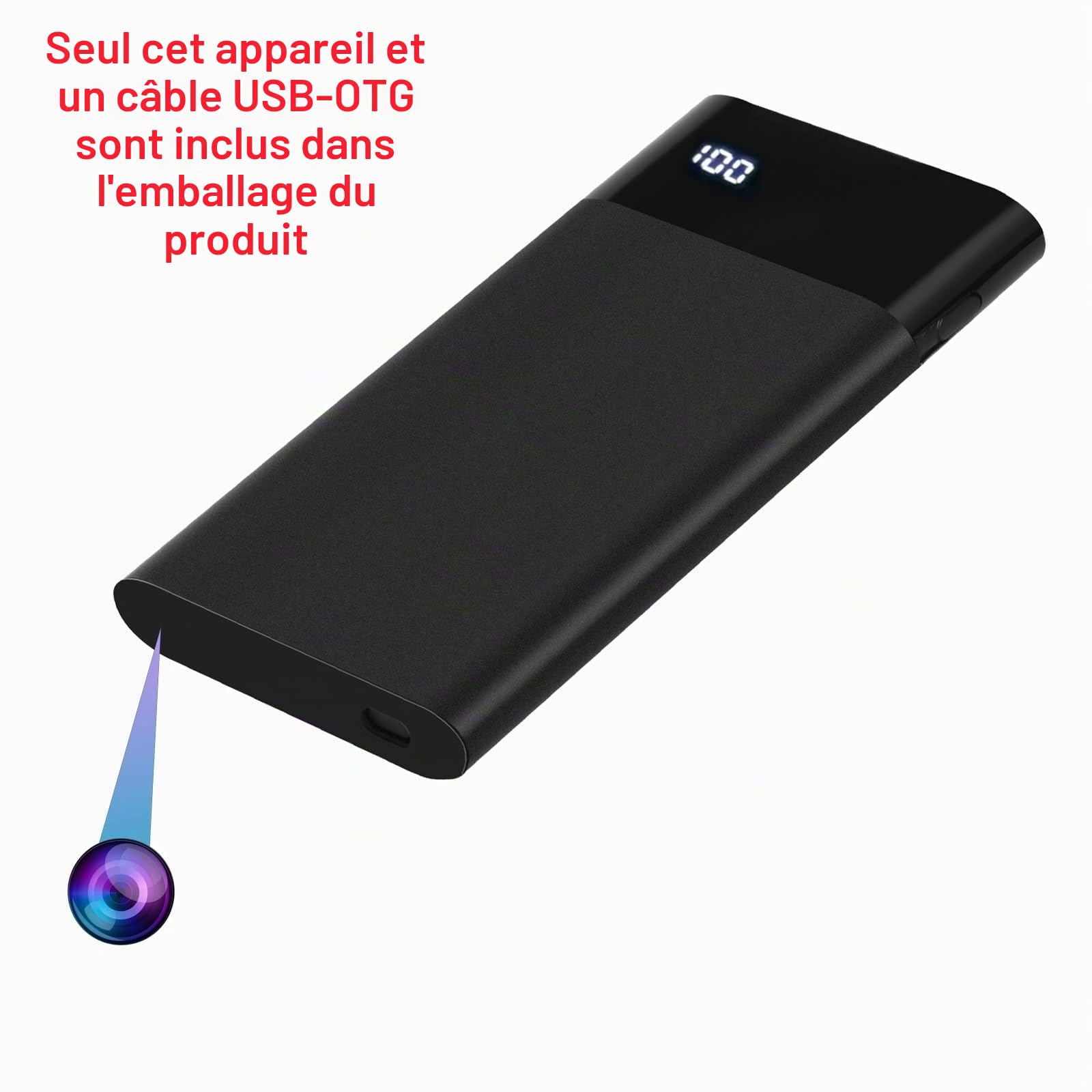 WIWACAM Mini caméra 2K, batterie 5000 mAh, détecteur de mouvement et détection locale AI, fente pour carte microSD