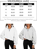 Vista 7 de Trendy Queen Sudaderas con capucha y media cremallera para mujer, con cremallera de un cuarto, manga larga, ropa de moda