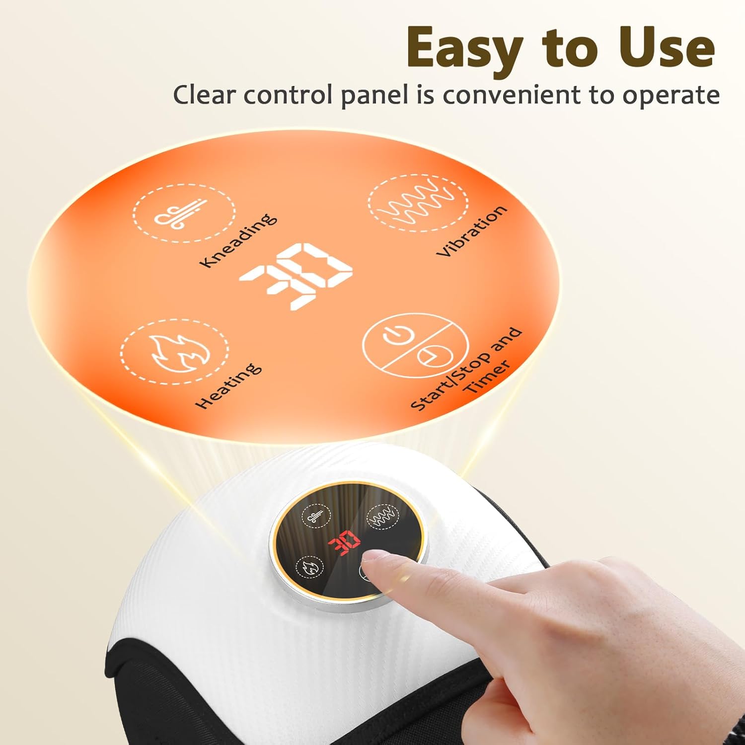 Electric Knee Massager for Relaxation, Heating Pad with 3 Vibration Modes, Heated Knee Brace Wrap, 5000mAh High-capacity Battery, Cordless and Portable Massager, Gift for Men Women, Black, 1 Pack