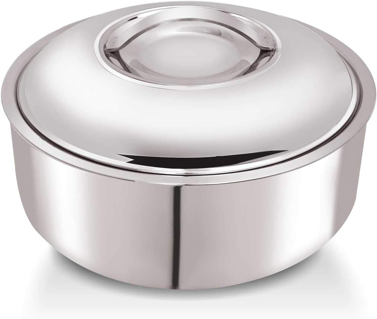 WARMEO Stainless Steel Solid Casserole - 1500ml, Silver