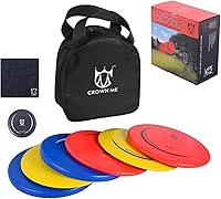 CROWNME Disc Golf Starter Set: 6 PDGA-Approved Discs (2 Drivers, 2 Mid-Range, 2 Putters) + Durable Carry Bag