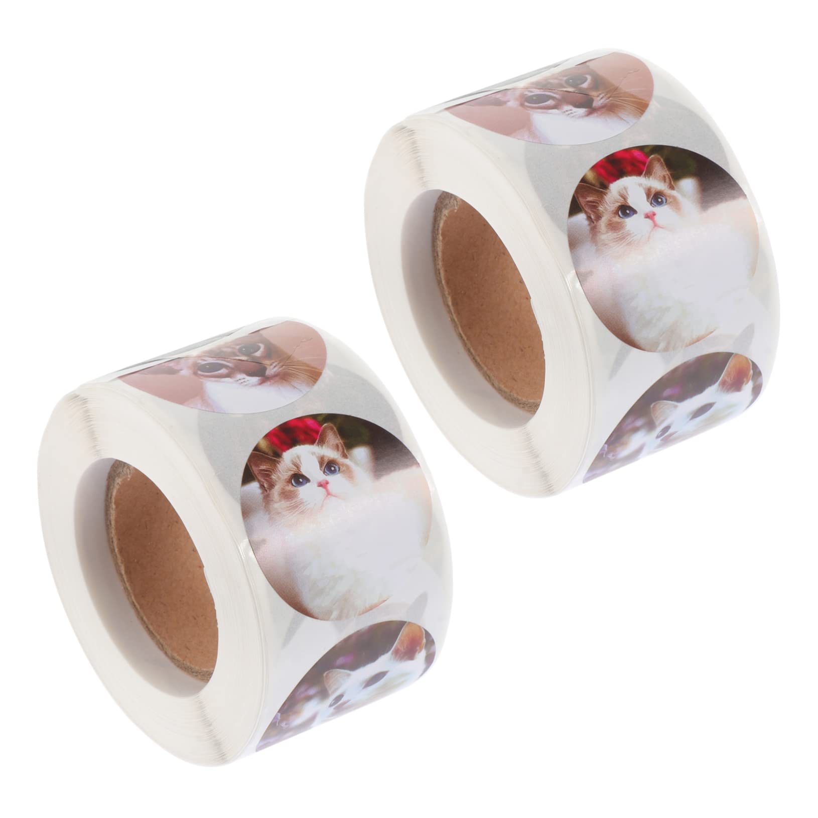 GRIRIW 2 Rollos Pegatina De Sellado Calcomanías Adhesivas Para Envolver Etiquetas Adhesivas De Regalo Paquete Etiquetas Decorativas Calcomanías Sobres Boda Gatito Niño Botella Pegatinas