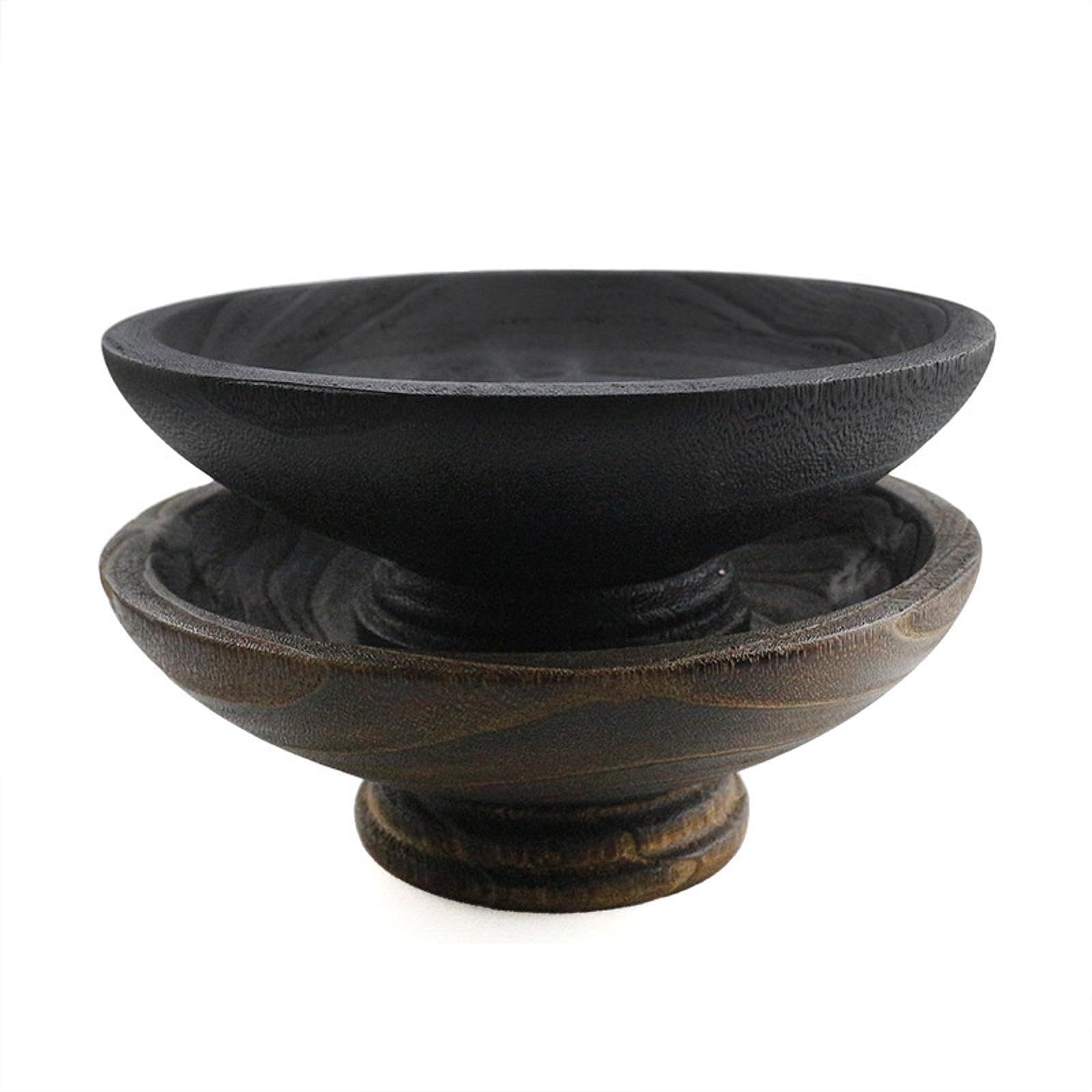 Ciotola in Legno Ciotola Da Portata Vassoio Decorativo Piatto per Dessert Tavola Organizer Realizzata in Materiale Leggero Facile Da Pulire Adatta per, Nero