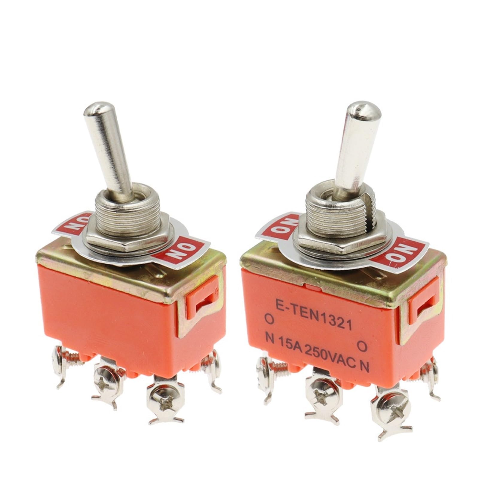 Interruptor de palanca de 6 pines ON-ON E-TEN1321 15A 250V con rosca basculante de 12MM 6