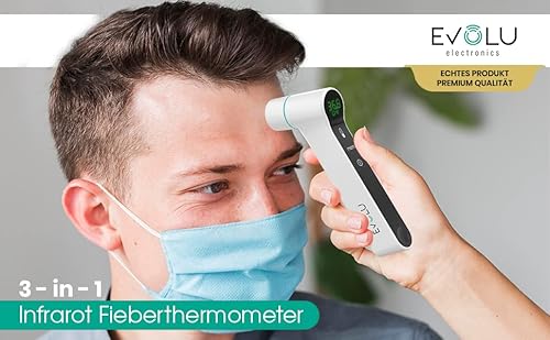 EVOLU Termómetro Sin Contacto Para Fiebre - Frente y Oído - Para Bebés, Niños y Adultos - Infrarrojo Digital, Modo Silencioso, Alarma - imagen 4