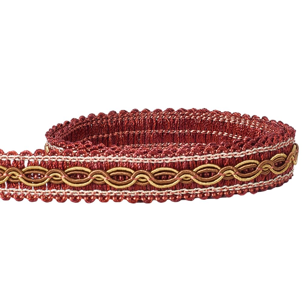 5/8 pollice 15.86 iarde Treccia Rossa Passamaneria Intrecciata Cordoncino Treccia Pizzo Vintage Poliestere Tappezzeria Accessorio Decorativo Tenda Tessuto Nastro per Cucire Creazione Gioiell
