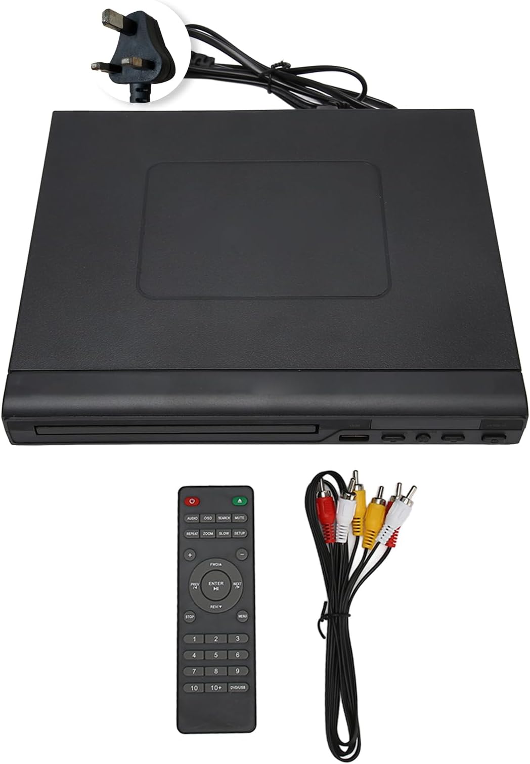 Mini DVD Player, 720P HD Compact for TV, With Remote Control, AV Output, USB 2.0 Input, Cable Included (GB Plug)