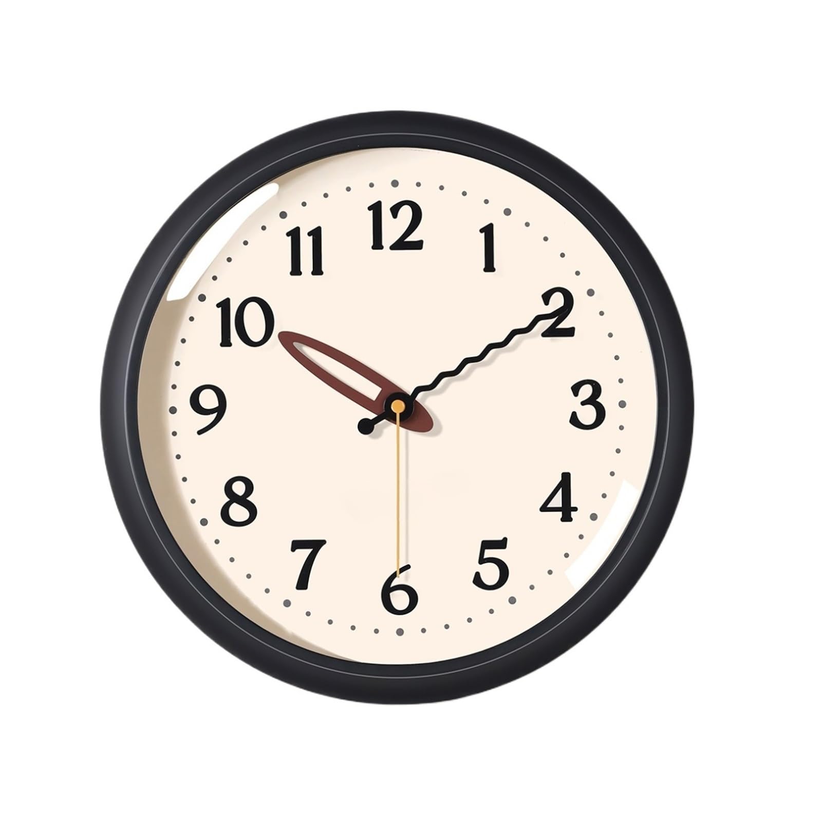 Aioneer Wall Clock Minimalist Wall Clock Silent Battery Powered For Home Use Large Font-Black