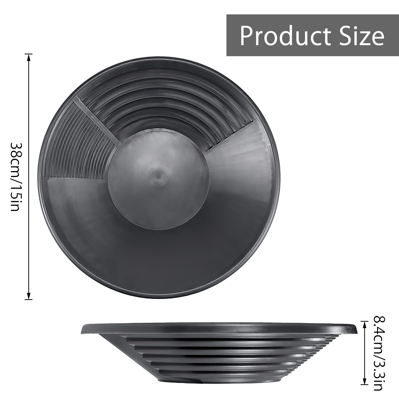 HENGBIRD Gold Panning Pan Abs Gold Sifting, 38,5 X 8,5cm Clasificador De Tamizado De Oro, Accesorio De Bandeja De Tamiz De Lavado Manual Gold Panning Tool Para Arroyos Para Ríos Para Áreas Montañosas