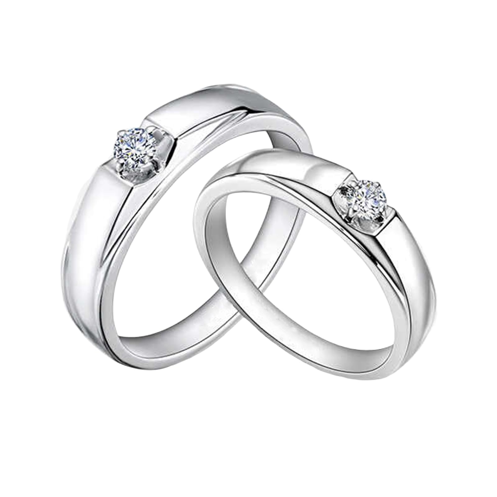 Anillo de compromiso de oro de 9 quilates, apto para bodas de 0,1 ct, oro auténtico 375, alianzas de boda de 4,5 mm para hombres, talla 70 (22,3)