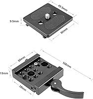 Vista 2 de Placa de liberación rápida compatible con estilo ARCA para accesorios de trípode de cámara DSLR