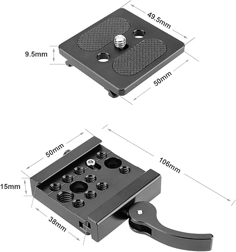Miniatura 2 de Placa de liberación rápida compatible con estilo ARCA para accesorios de trípode de cámara DSLR