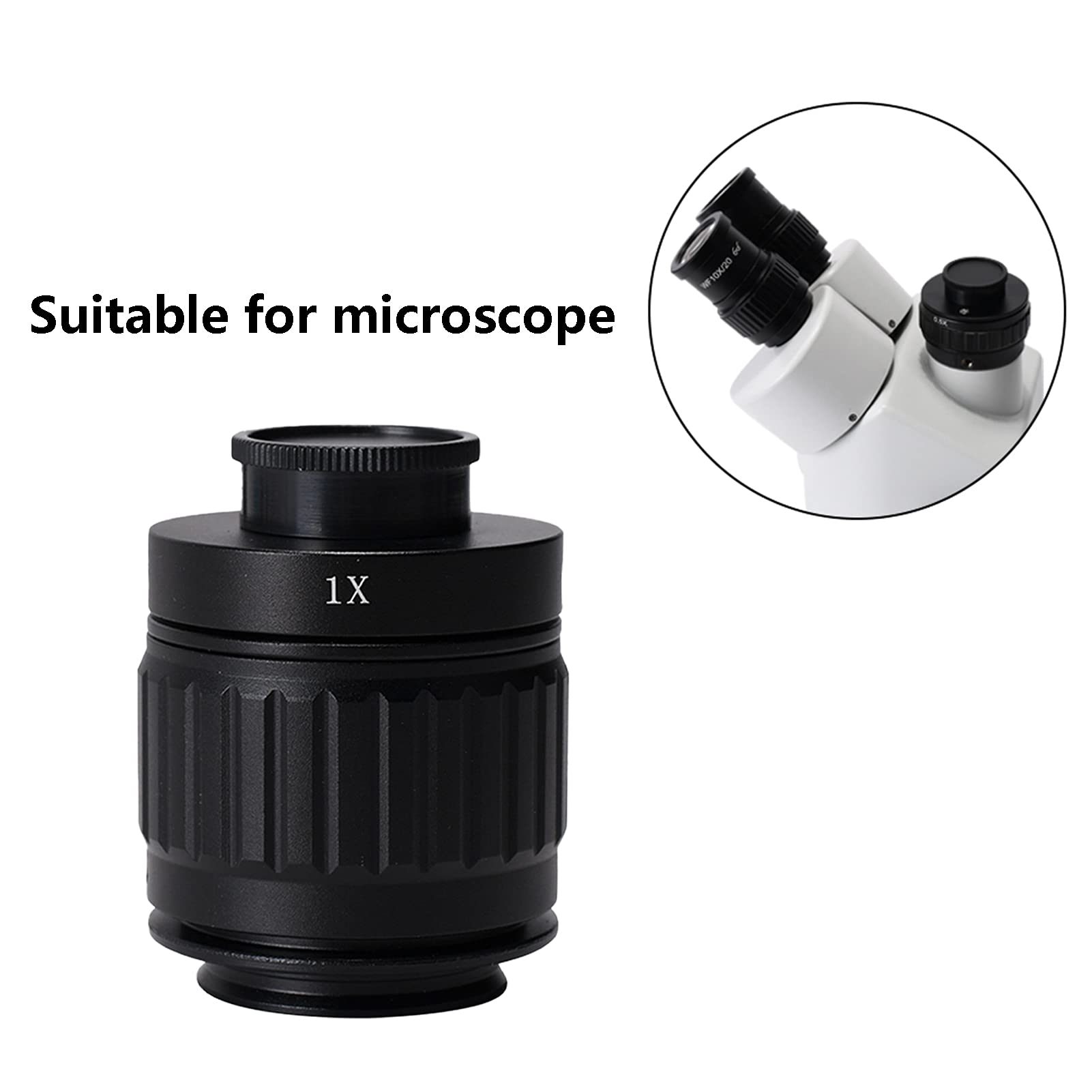 BuyWeek Mikroskop Objektiv Adapter, 1X 38 mm C-Mount Objektivadapter Trinokularer Stereomikroskoptubus(1X)