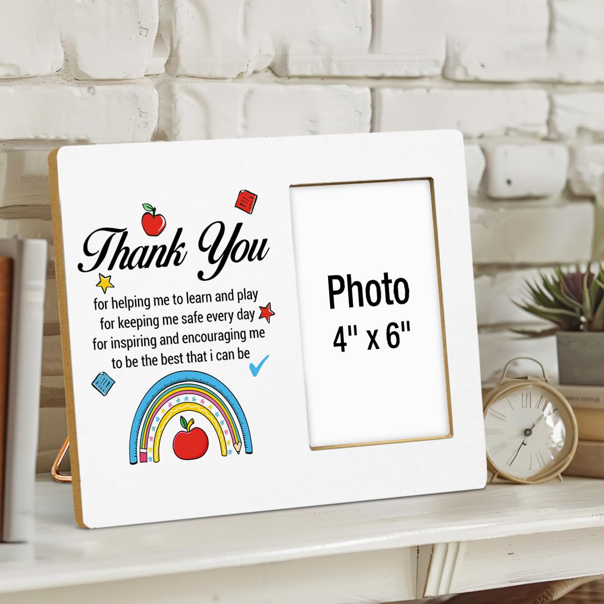 Cornice portafoto in legno, regalo di ringraziamento per insegnanti da studenti, regalo di apprezzamento per insegnanti di asilo nido, per donne e uomini, foto da 10 x 15 cm