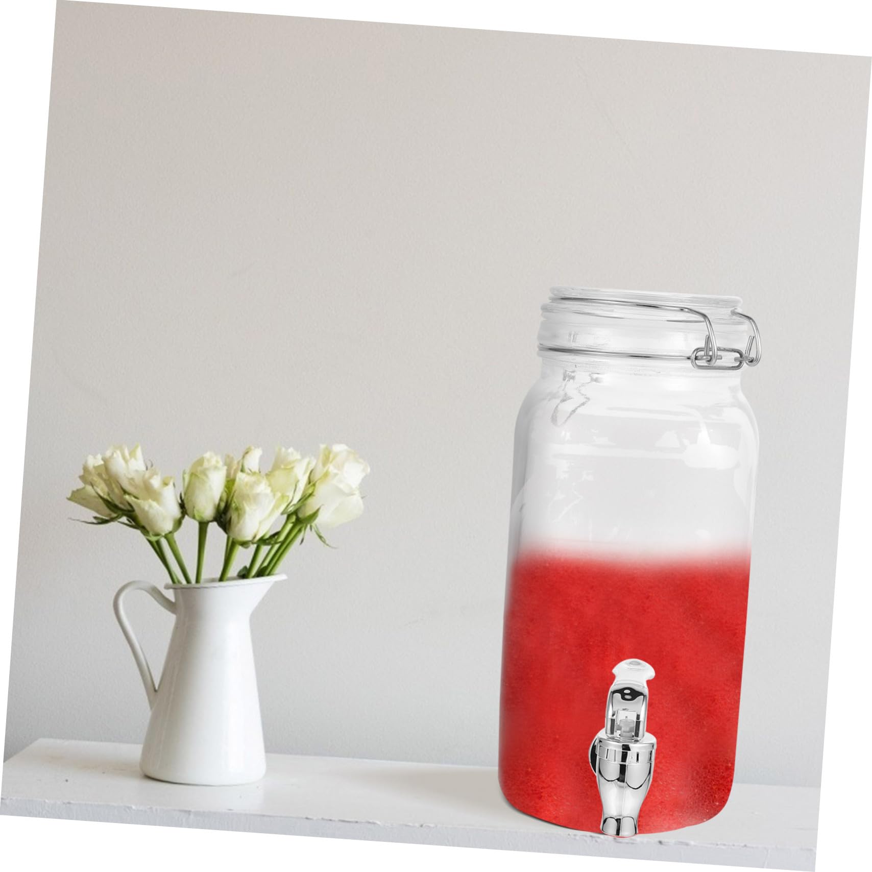 Distributeur de Boissons en Verre 2 L, 1 Pièce, avec Robinet