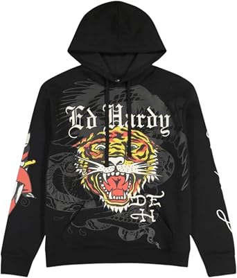 ED HARDY Mens Crawling Tiger Hoodie EHM1300-52