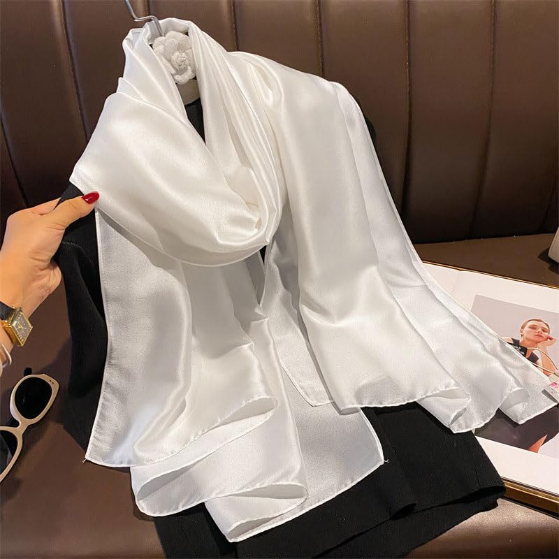 Long Silk Feeling Satin Scarf Smooth Lightweight Sunscreen Satin Shawls Wrap Headscarf for Women2