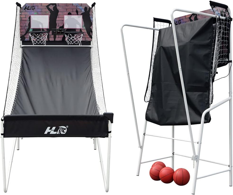 HLC Basketball Arcade Game Set, Foldable Electronic Basketball Game for
