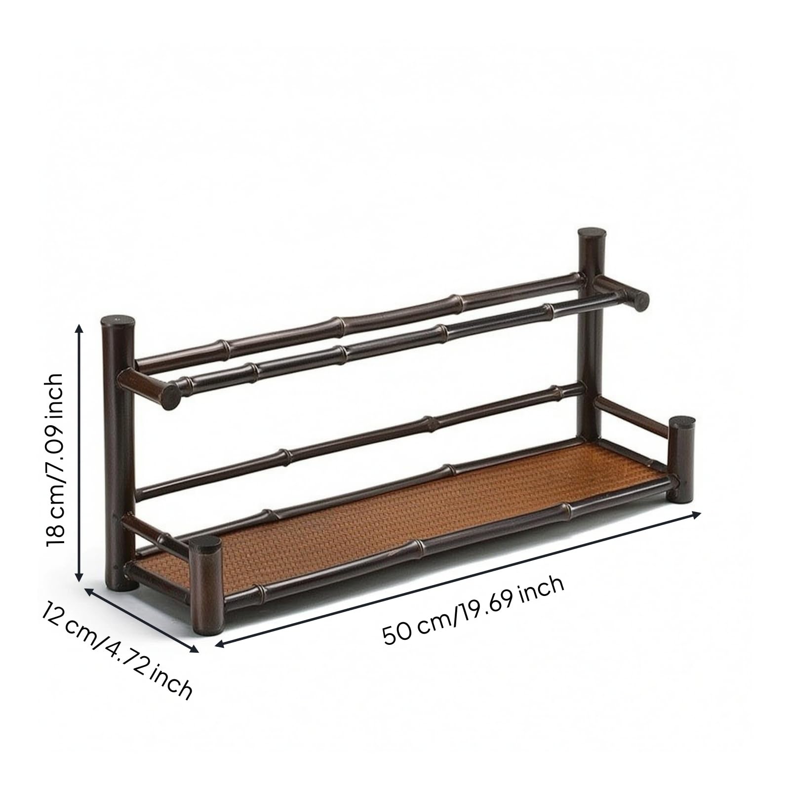Organizador Té con Banja corativo Estantería Bambú con Banjas Multiusos Estante para Cocina, Original, Doble Capa Escurridor