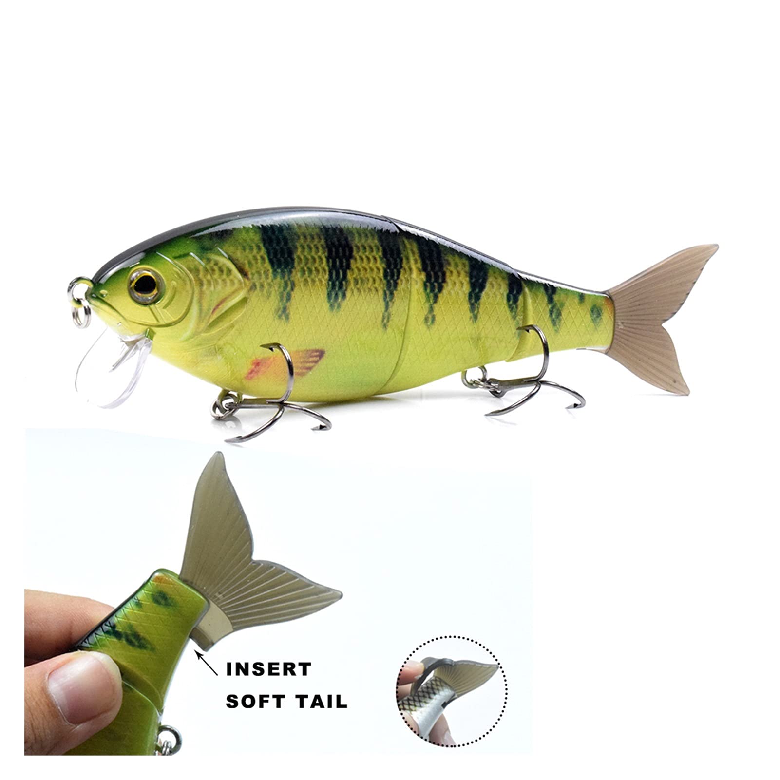 Señuelos de Pesca Señuelos de Pesca Se Mantiene el Cebo Fuerza de Pesca 3 Secciones Soft Tail Flotante Wobble Retó Switebait Pesca Tackle Shad Lure 7in Cebos Artificiales (Color : 3)