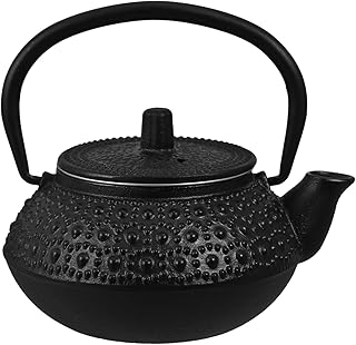 Anneome Cast Iron Teapot Stoveto Water Kettle Stove Top Gas Kettle Beverage Pitcher China Teapot Black