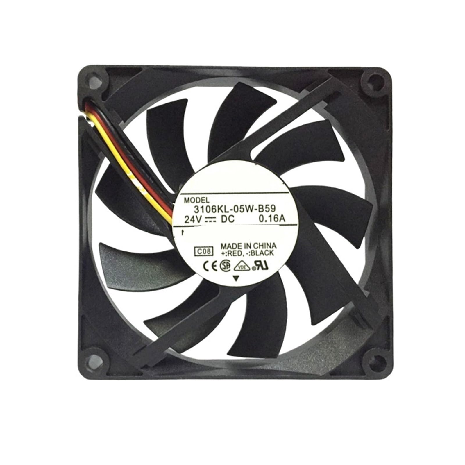 PEQYUACTE 3106KL-05W-B59 DC24V 8cm 0.16A 2.88W 80x80x15mm DC Cooling Fan