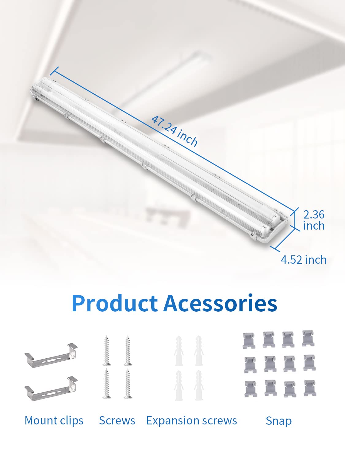Feuchtraumleuchte LED 120cm,36W 3600LM LED Röhre,4000K Neutralweiß Kellerlampe,IP65 Wasserdicht LED Leuchtstoffröhre,LED Werkstatt Deckenleuchte für Keller Garage Küche
