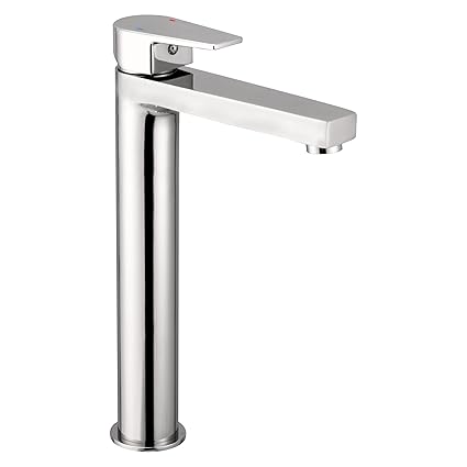KCS - Washbasin Mixer Tap Extended - Hot and Cold 12 Inches Long Pillar Faucet - for Counter Top Wash Basin - Heavy Brass (Chrome, ARYA-12-CSLM)