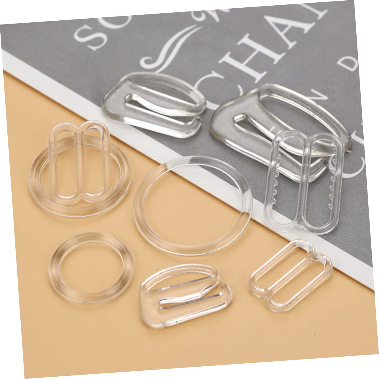 Healeved 1 Set 100pcs Underwear Adjustment Buckle Strap Pads Shoulder Clear Back Bra Thickness Size Hooks Curved Bra Clips for Straps Bra Straps Fasteners for Bras