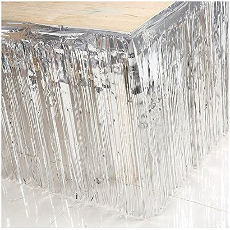 Metallic Blue Foil Fringe Table Skirt | Party Supplies & Decorations - View #9