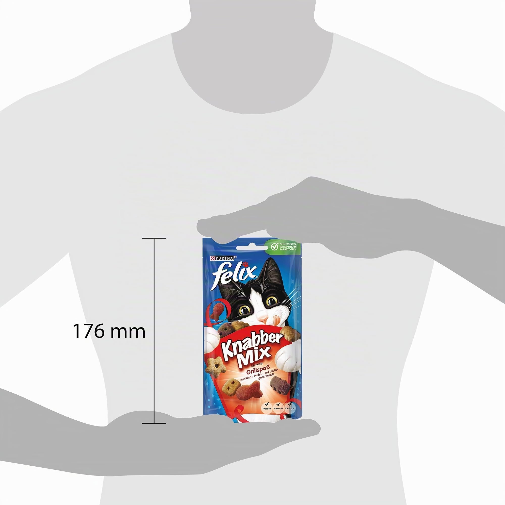 Felix Golosinas para Gatos Knabber Mix, Pack de 8 (8 Paquetes de 60 g)