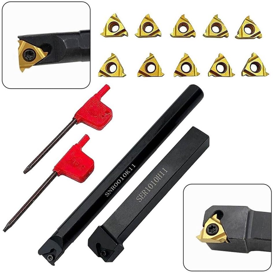 External/Internal Threading Holder SER1010H11/SNR0010K11+10pcs Threading Inserts