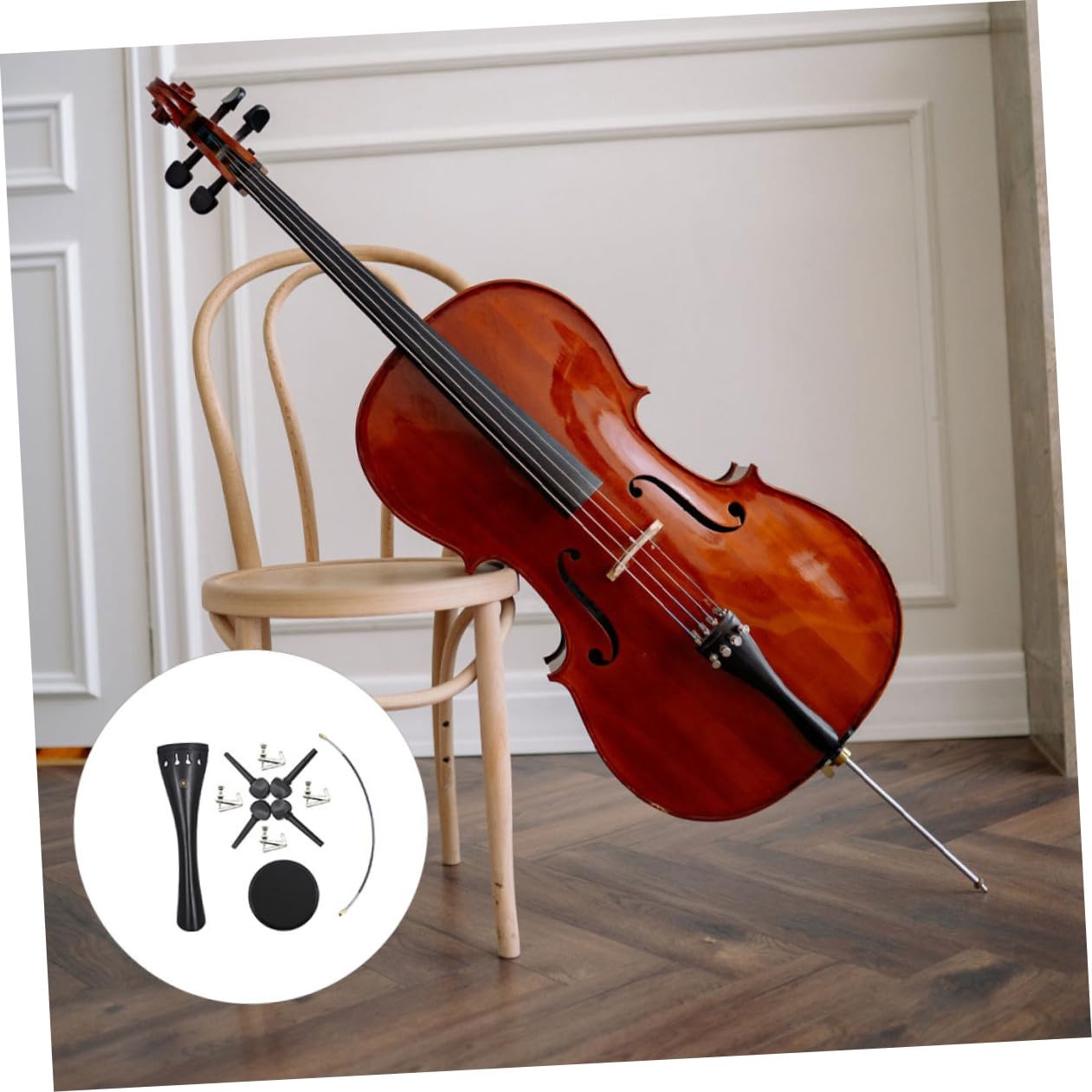 Gatuida Ebenholz Cellozubehör Set für Holzcellos Cellozubehör mit Verschiedenen Farben Werkzeuge zur Pflege von Ebenholz-cellos Zufällige Farbe